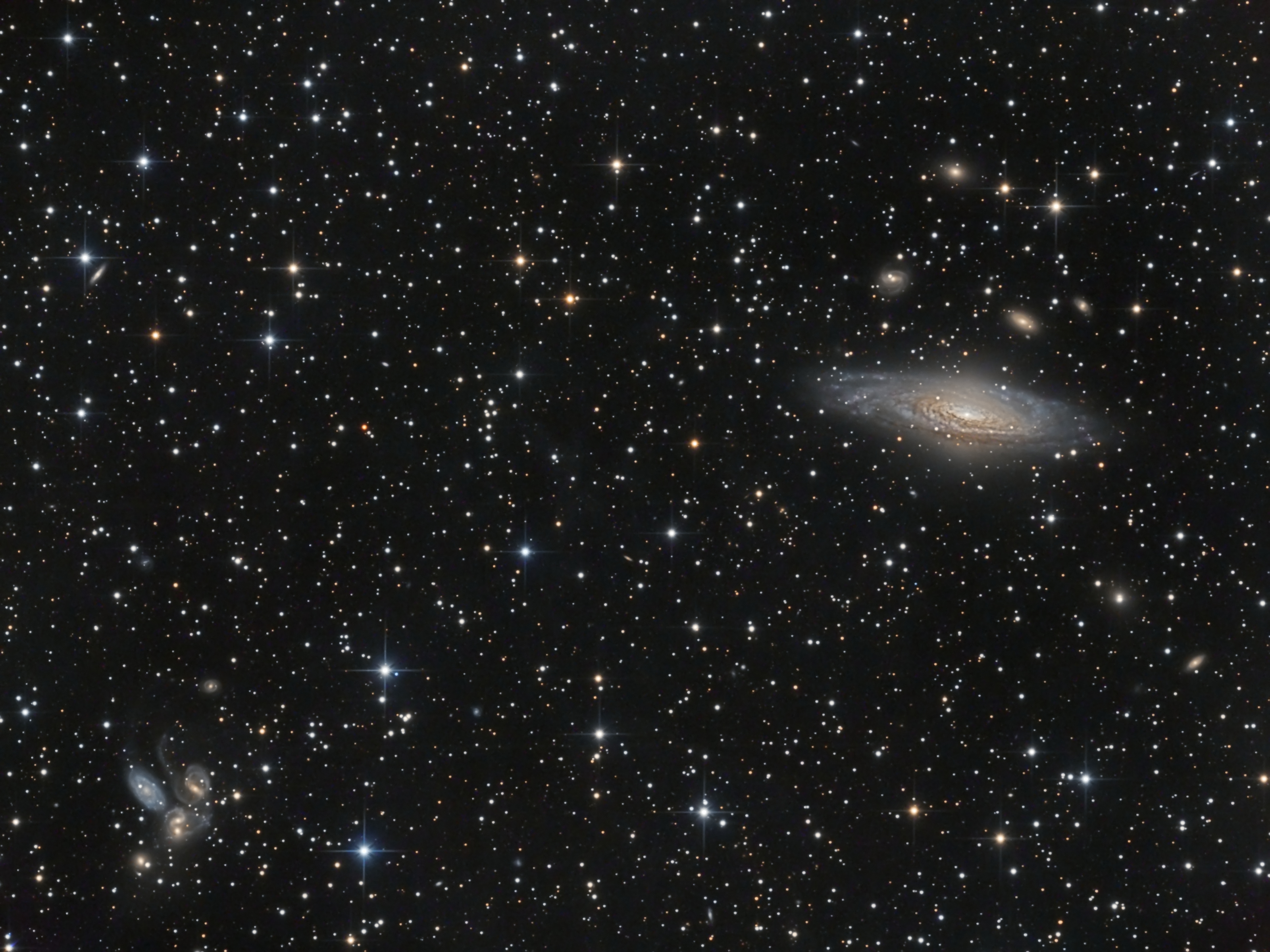 Галактика NGC7331 и Квинтет Стефана в Пегасе. Третья проба за 3 года :)