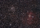 М52 и NGC 7635 в Кассиопе